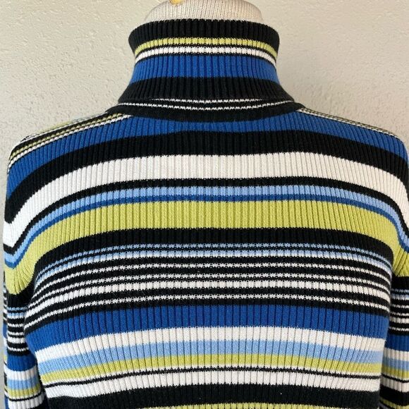 St. John’s Bay Striped Turtleneck Sweater Size L EUC - Picture 5 of 6